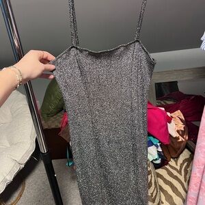 Elegant Silver Glitter Dress